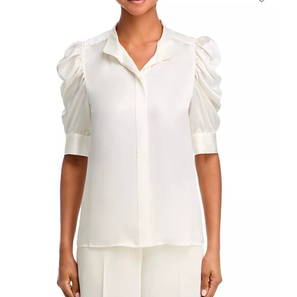 FRAME GILLIAN SILK TOP in OFF WHITE XS $378 - Picture 12 of 12